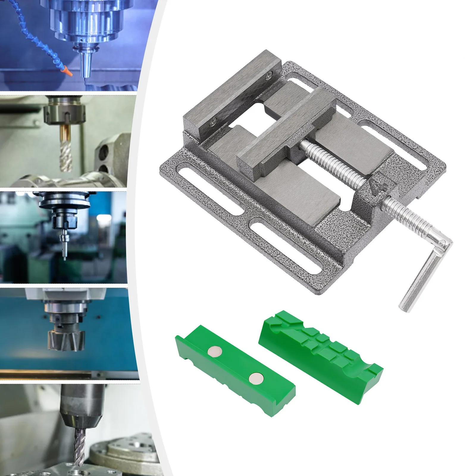 

Drill Press Vise, 4" Cast Iron and Steel, Non-Slip Jaw, Secure Base, Corrosion-Resistant, Easy to Install, Compatible with Drill