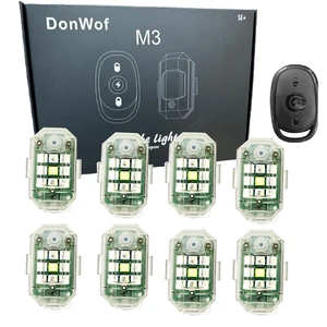 Donwof-carro LED luz estroboscópica, M3 motocicleta flash, lâmpada de aviso anti-colisão, impermeável, controle remoto sem fio para carro bicicleta 10 principais vendas pisca amarok - №7