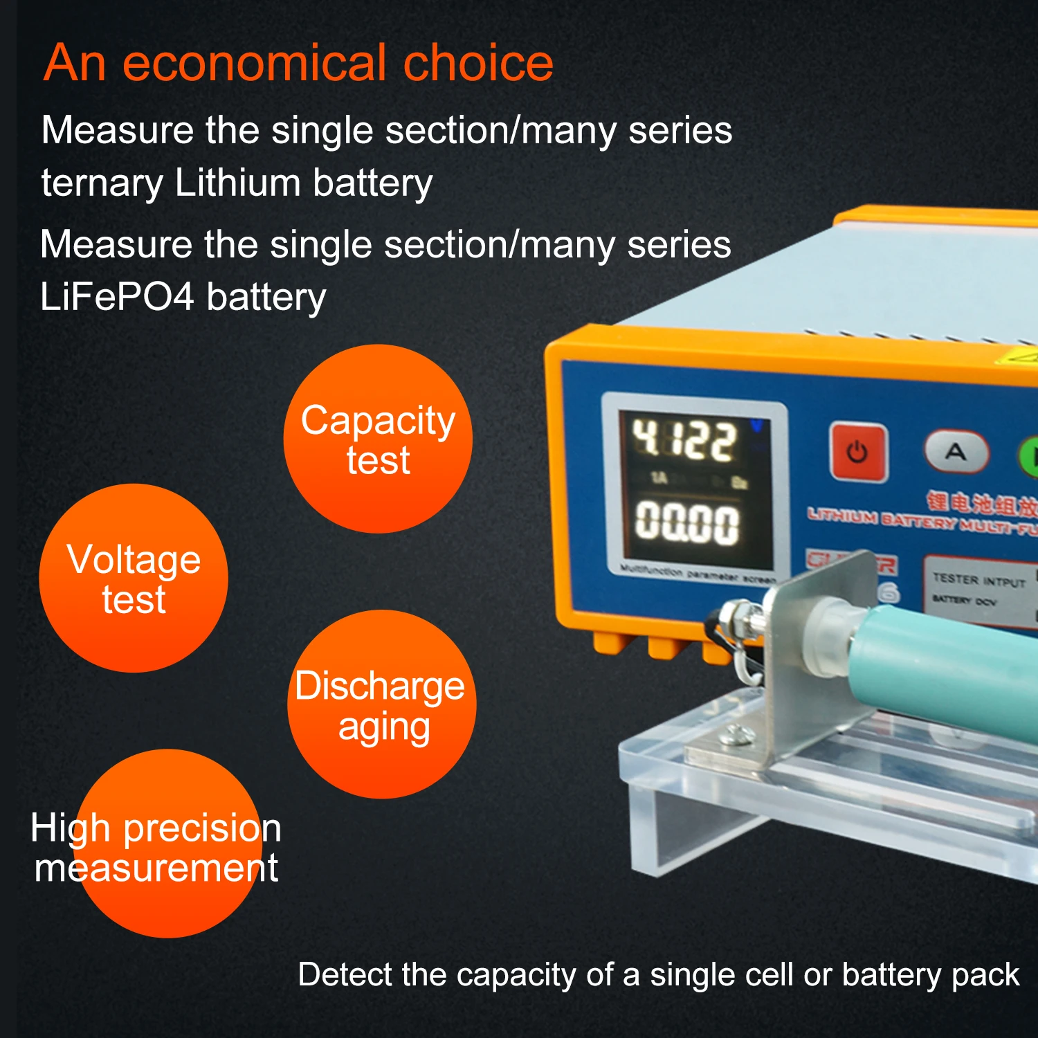Tester di capacità della batteria da 55 V/84 V G816, analizzatore di scarica digitale per batterie al litio NCM/LFP con schermo LCD