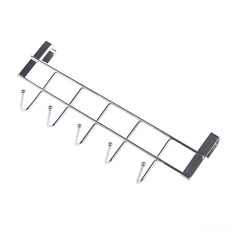 5 Hooks Clothing Coat Towel Hanger Rack Holder Shelf Over Door Home Bathroom Kitchen Hat Organizer  Over The Door Hooks