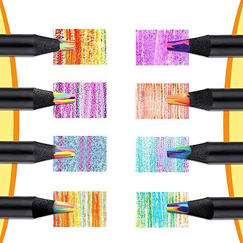 Crayons arc-en-ciel 8 pièces, crayons de couleur pour adultes, crayons multicolores de 8 couleurs pour fournitures artistiques, dessin, coloriage, croquis