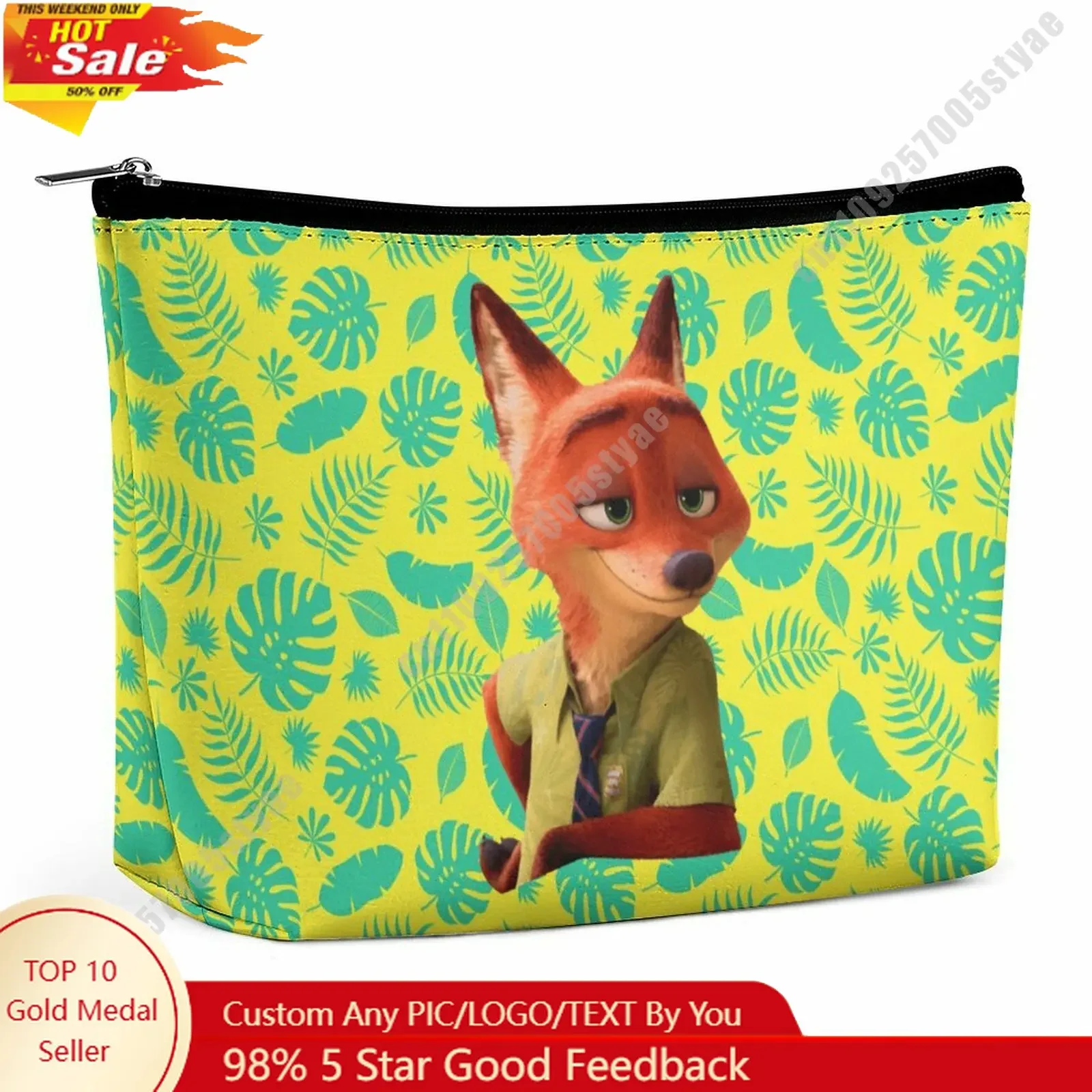 

Nick Wilde Cosmetic Bag Disney Cartoon Role DIY Customized Graphic Design Personalized Creation Holiday Gift Cosmetic Storage