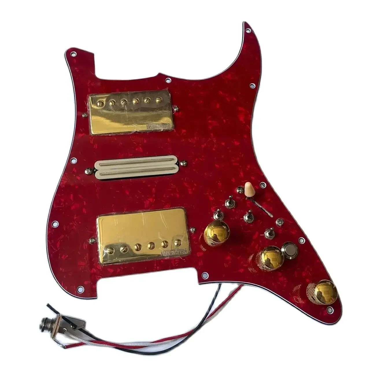 

Upgrade HSH Prewired Loaded ST Pickguard Coil Split Guitar Kill Switch Output Mute Switch WVC Alnico V Pickups