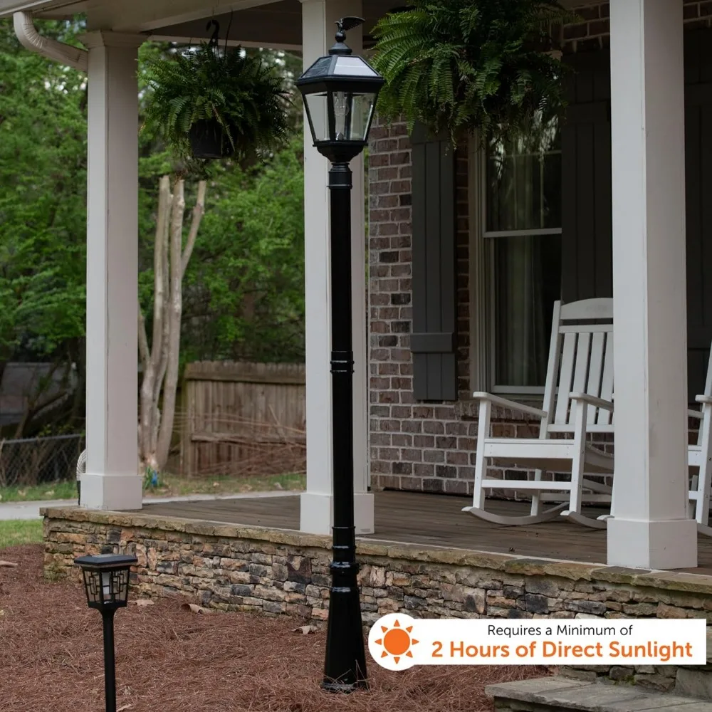 Lâmpada V2 para poste de lâmpada solar externa, alumínio preto, lâmpada única com ajustador de 3 polegadas para postes de lâmpada