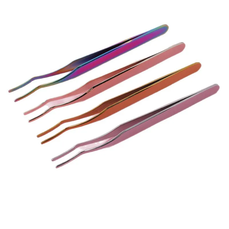 Beauty Salon Specific Stainless Steel Eyelash Curler High-Density Duckbill Clip Portable Storage Tweezers for Professional Use