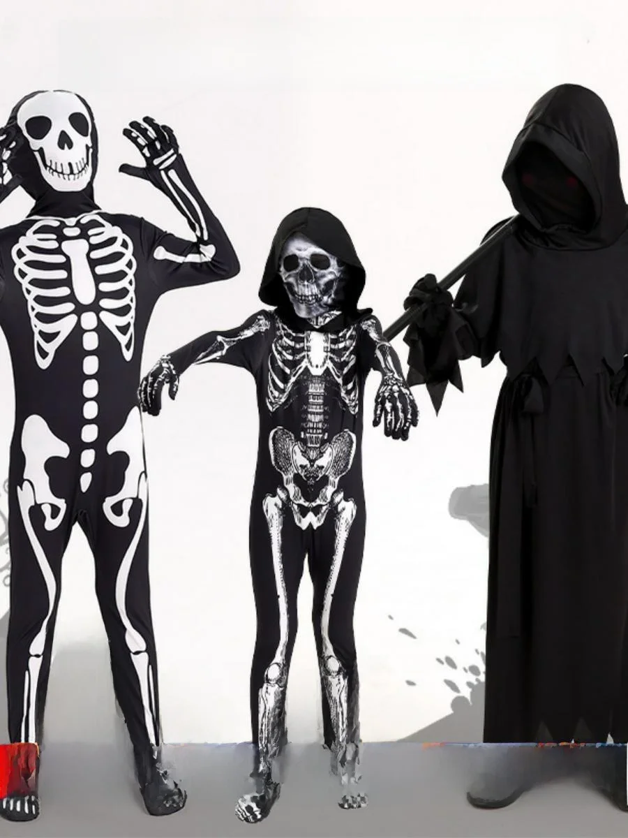 

Детский костюм для косплея «Глаз дьявола», сценический костюм на Хэллоуин, наряд в виде скелета, полиэстер, материал