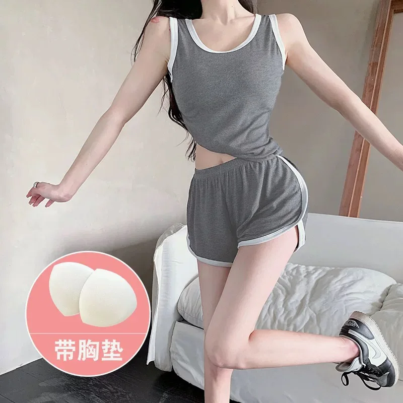 Sleepwear Women's Clothing Suits Summer Thin Suspenders Bustier Home Simple Cozy Loose Casual Slim High Quality Cool Casual Sexy