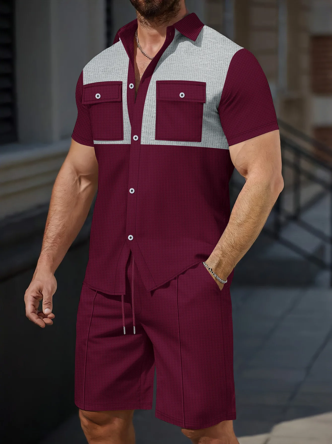 Trendy ort Sve Cardigan aperto irt e orts Set da uomo casual Estate Cotone Poliestere Gioventù Faion Abbigliamento sportivo per il tempo libero