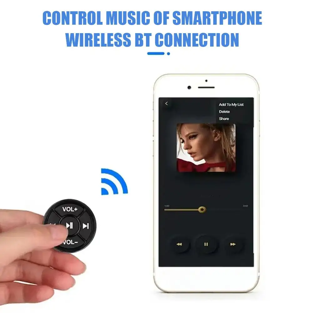 

Steering Wheel Button Mobile Phone Remote Control Emote Phone Bike Bluetooth Remote Media Universal Control Mobile Motorcyc T9U8