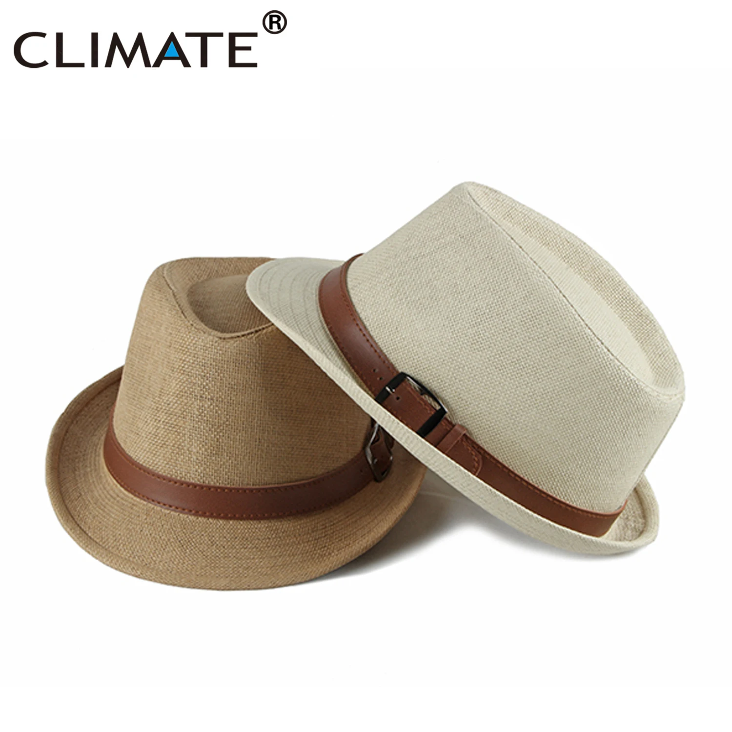 CLIMATE Vintage Summer Straw Hat Cool Men Straw Fedora Panama Hat Paper Retro Hats for Man Solid Fedoras Cap Fedora Men Hat Cap