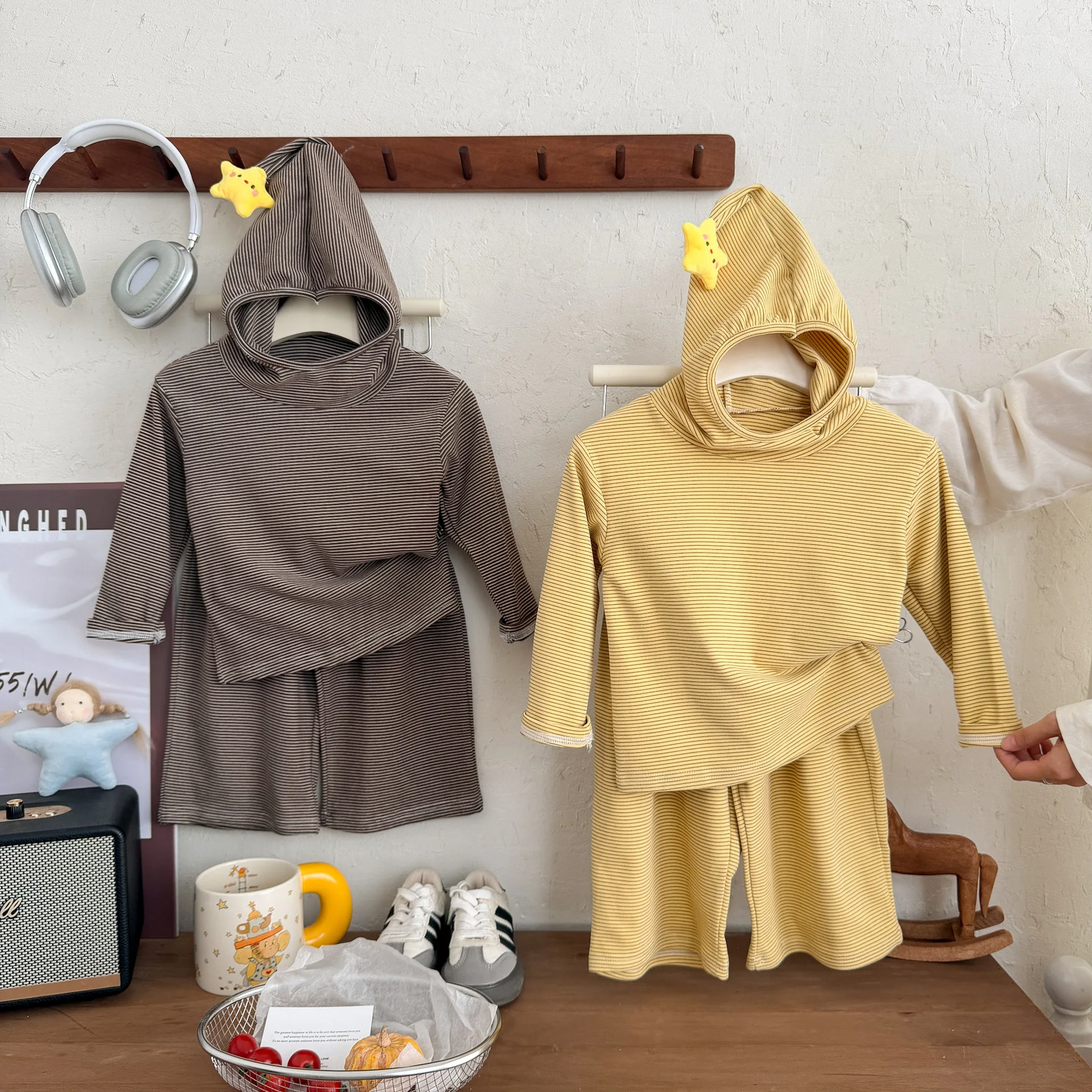 Children Children Boys Girls Striped Clothes Sets 2026 New Autumn Cute 3D Star Decor Hooded Long Sleeve Top+Pants 2PCS Kids Casual Outfit - Aliexpress Deal