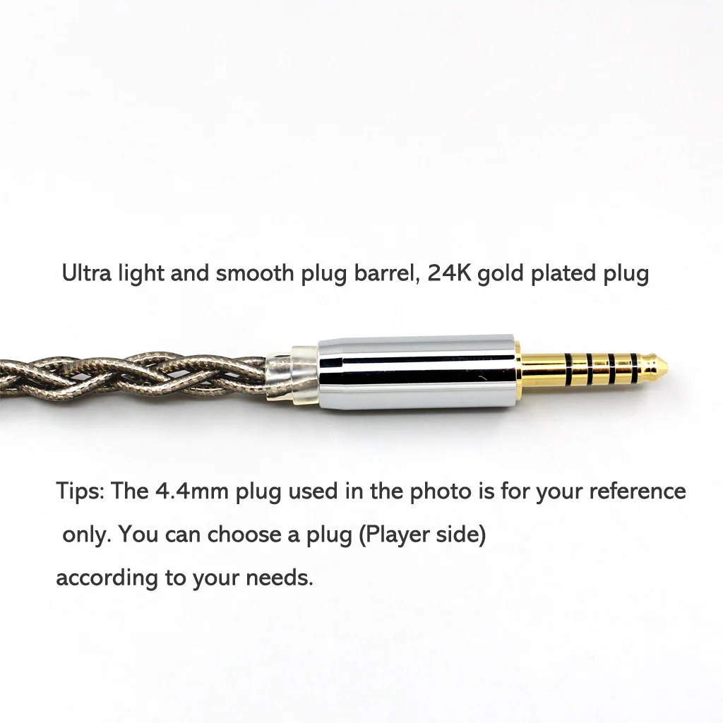 البلاديوم الذهب سماعة كابل ل فيرم 1 واحد سماعة الرأس L شكل 3.5 مللي متر دبوس 99% الفضة النقية الجرافين 8206