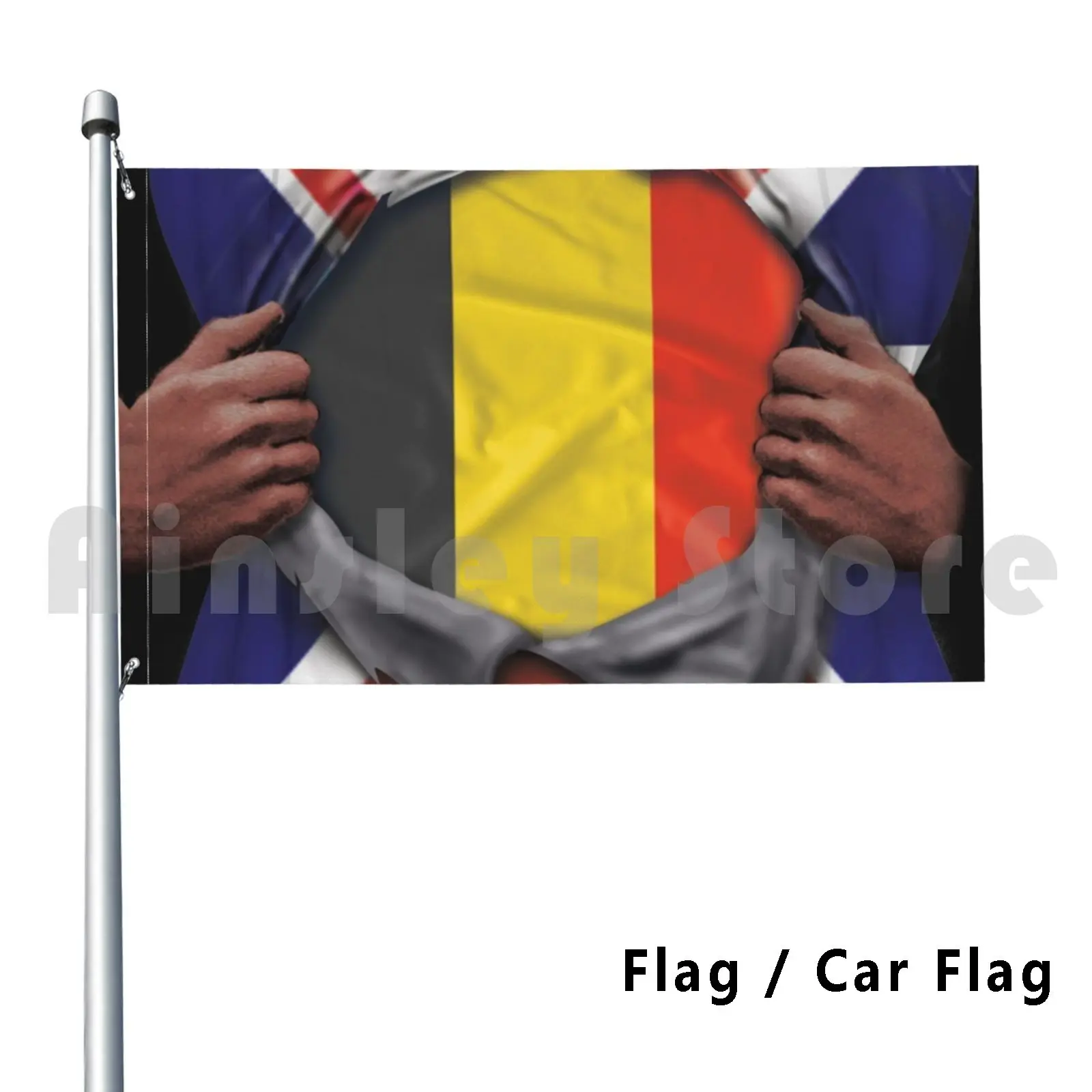 Belgium Flag Great Britain Flag Ripped-Gift For Belgian From Belgium Outdoor Decor Flag Car Flag Belgian Pride