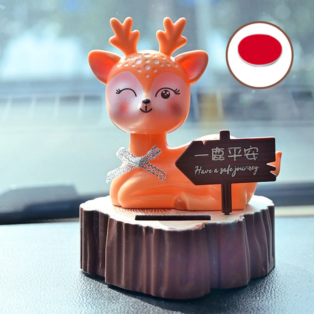 Vibrant Solar Deer Ornament for Car Interiors and Home Decor Fun Movement Captivates Children and Adults Alike