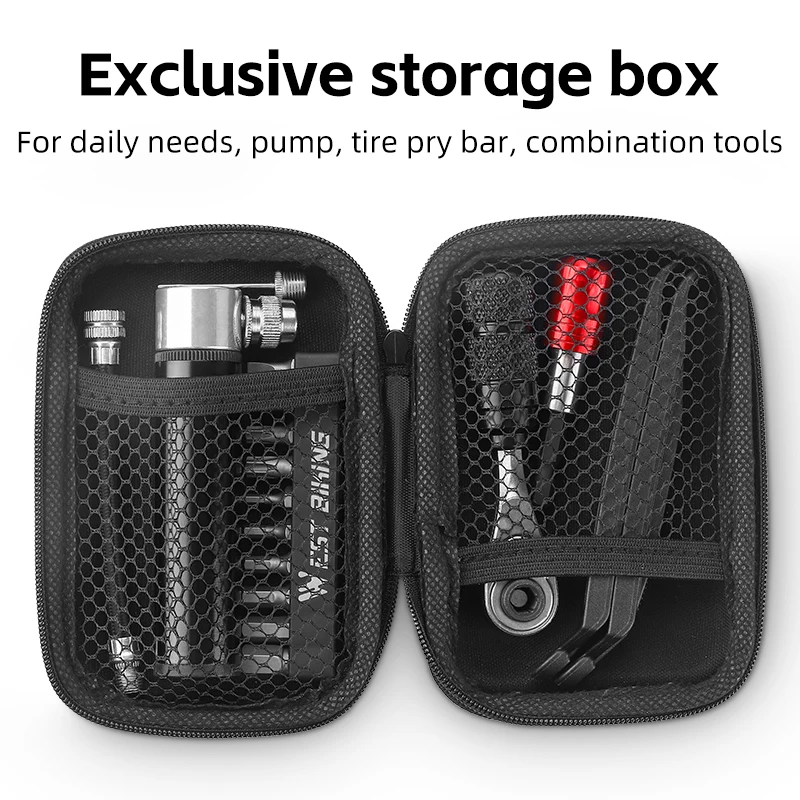 WEST BIKING Portable Toolkit Multifunctional Repair Tool Bag Ratchet Wrench Kit Tire Lever Mini Pump Tools Set Bike Accessories