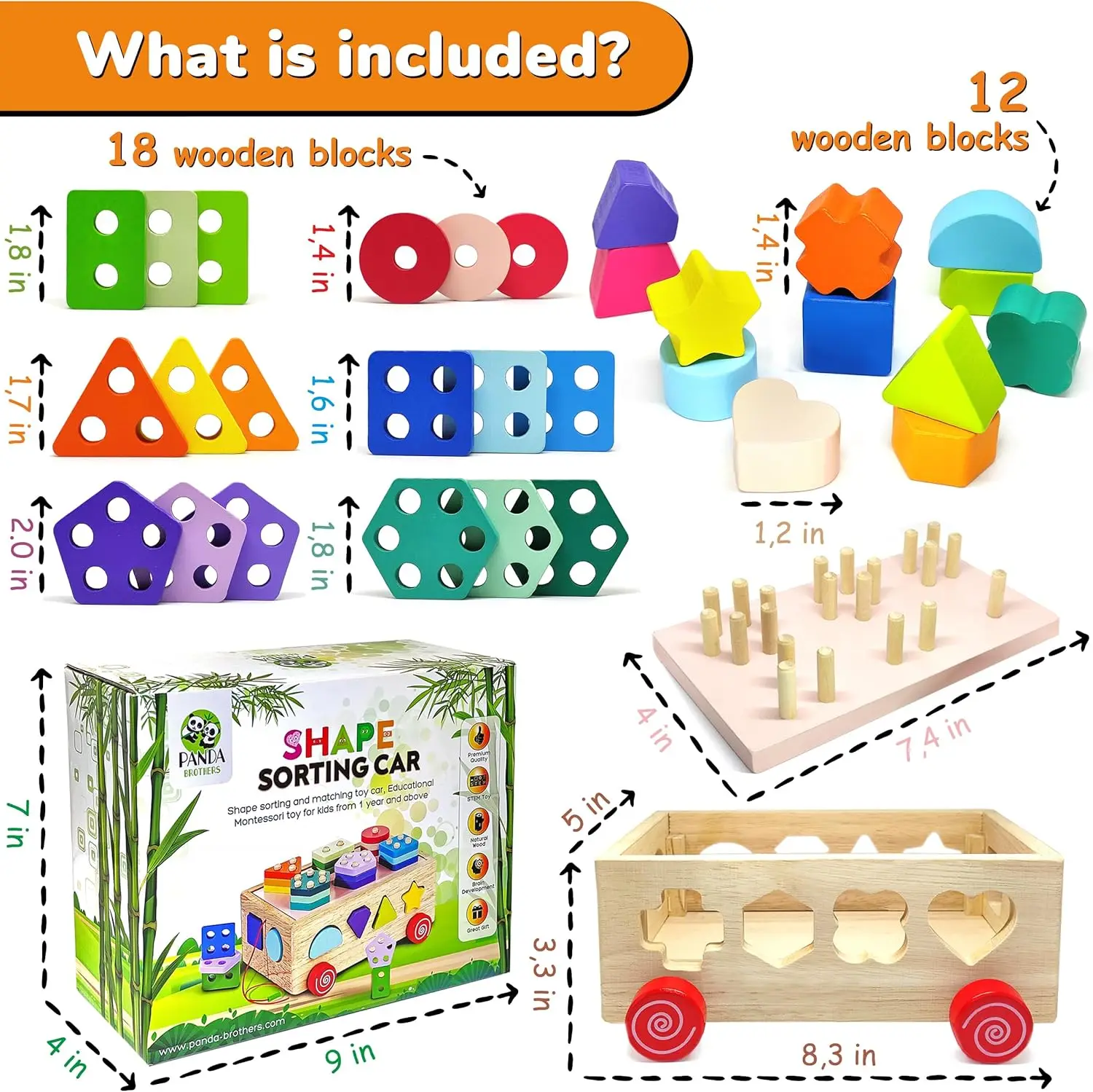 لعبة فرز الأشكال الخشبية، ألعاب تراص الشكل للأطفال الصغار من سن 1 إلى 3 سنوات، ألعاب مونتيسوري للأطفال الصغار بعمر 2 3 سنوات، شكل خشبي