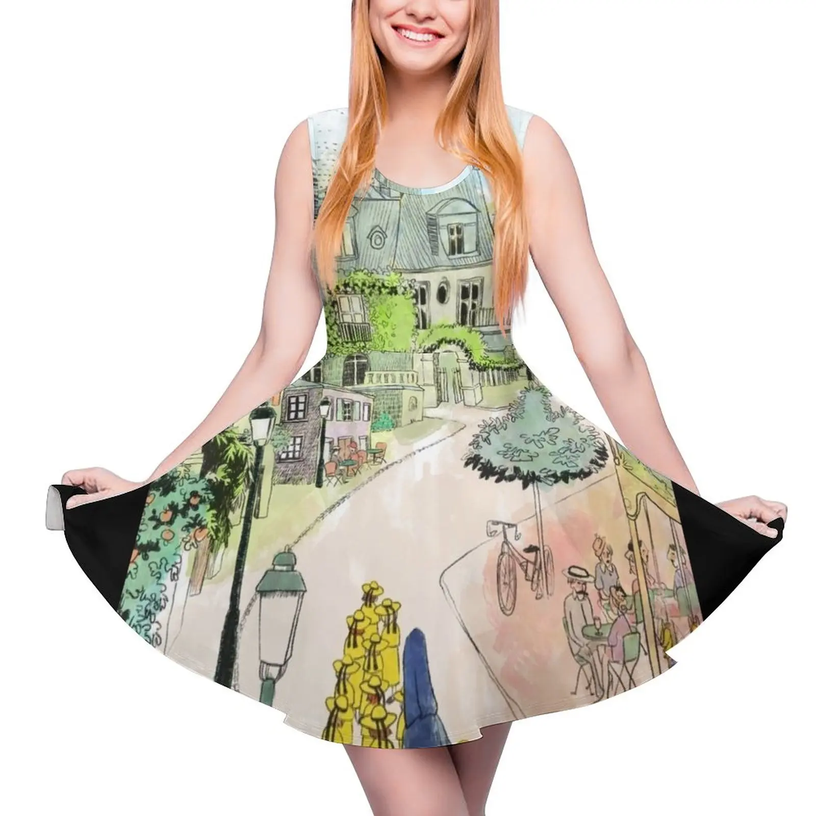 

Madeline Paris Street Watercolor Sleeveless Dress summer dresses ladies 2024 women dresses african dresses for woman