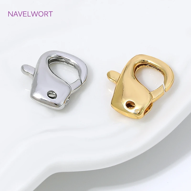 13mm*11.5mm 18K Gold Plated Lobster Clasp Connector,Brass Spring Carabiner Clasps For Jewelry,DIY Bracelet Necklace Findings view 5