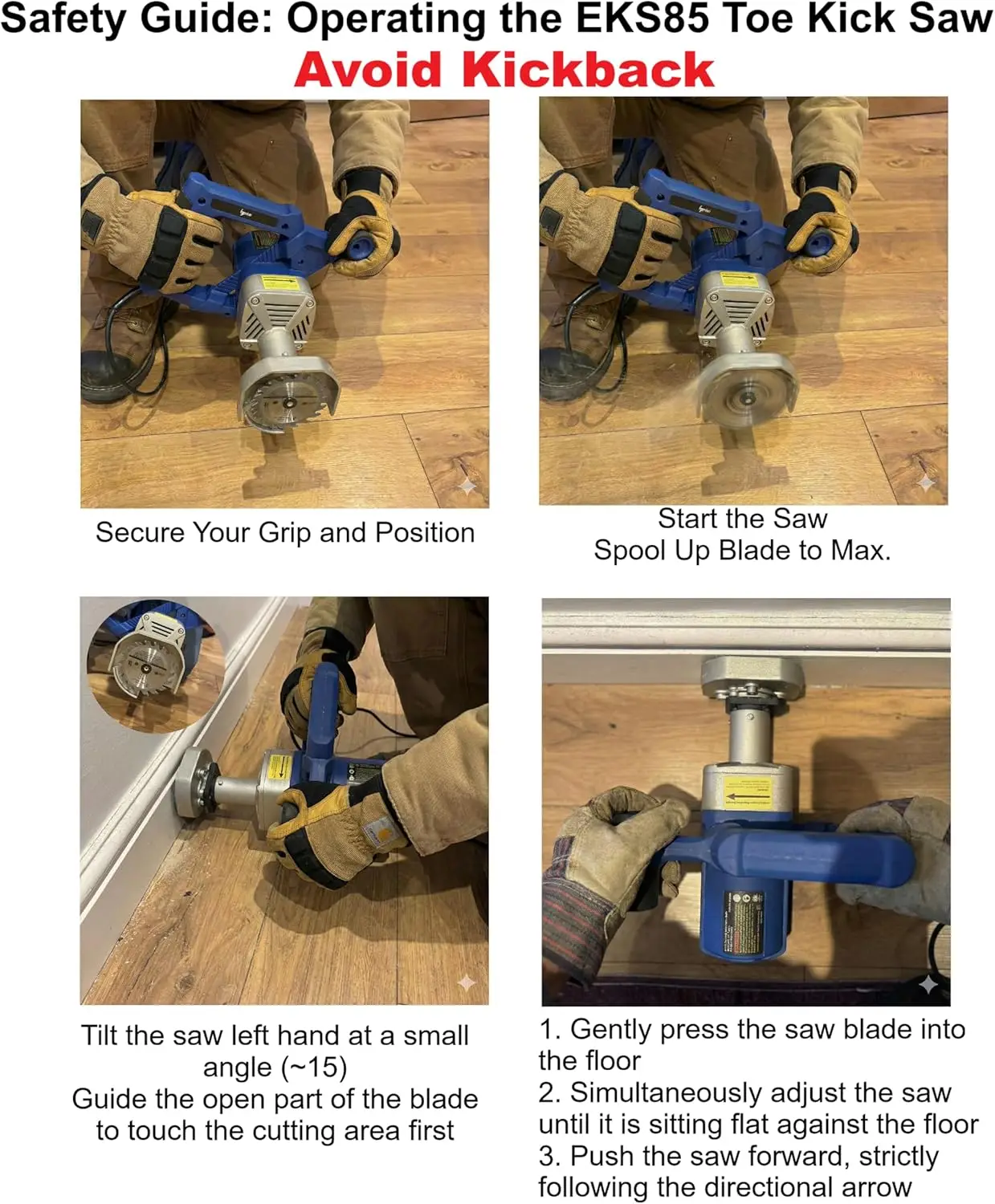 목재, 타일, 석재 제거용 3개의 블레이드가 있는 플러시 커팅 톱, 깊이 조절 가능