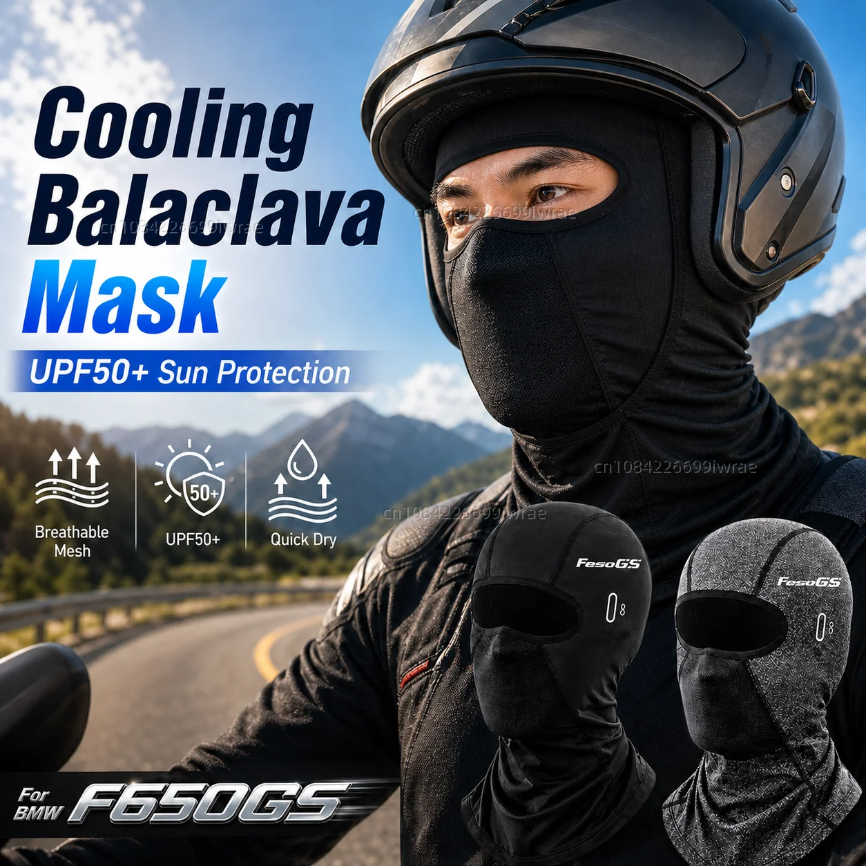 Cooling Motorcycle Balaclava Mask UPF50+ UV Protection Breathable Face Cover Summer For BMW F650GS F650 GS F 650 GS All Years