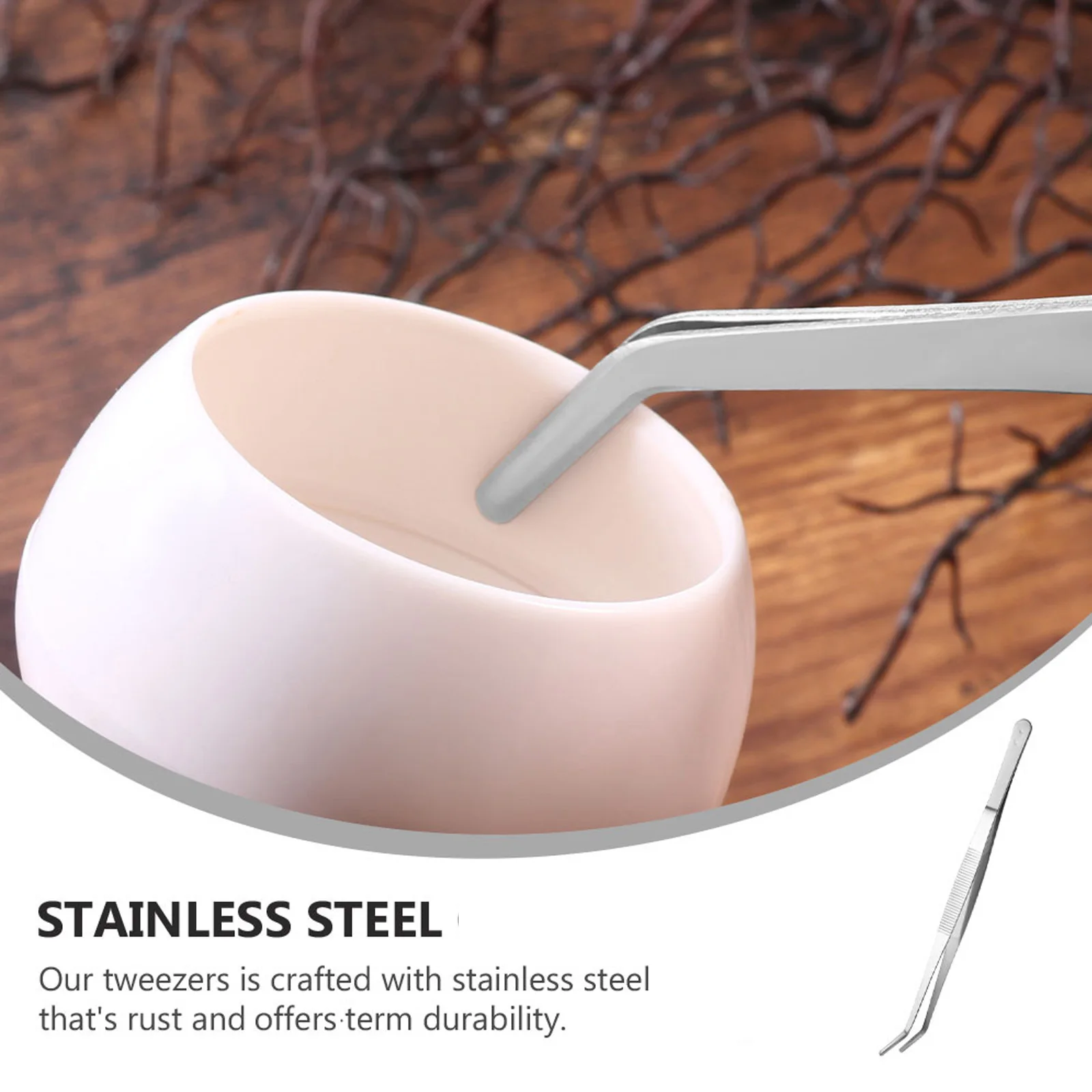 

3 Pcs Stainless Steel Tweezers Curved Dressing Bent Tip Dental Tools Kit Teeth Care Practical Rust Resistant Eyelash Tweezers
