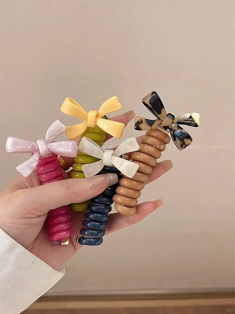 Spring and Summer Cute Bow, Bubble Braid, Braided Hair Tool, Head Rope, Women\'s 2024 New High end Feel Telephone Wire Hair Loop