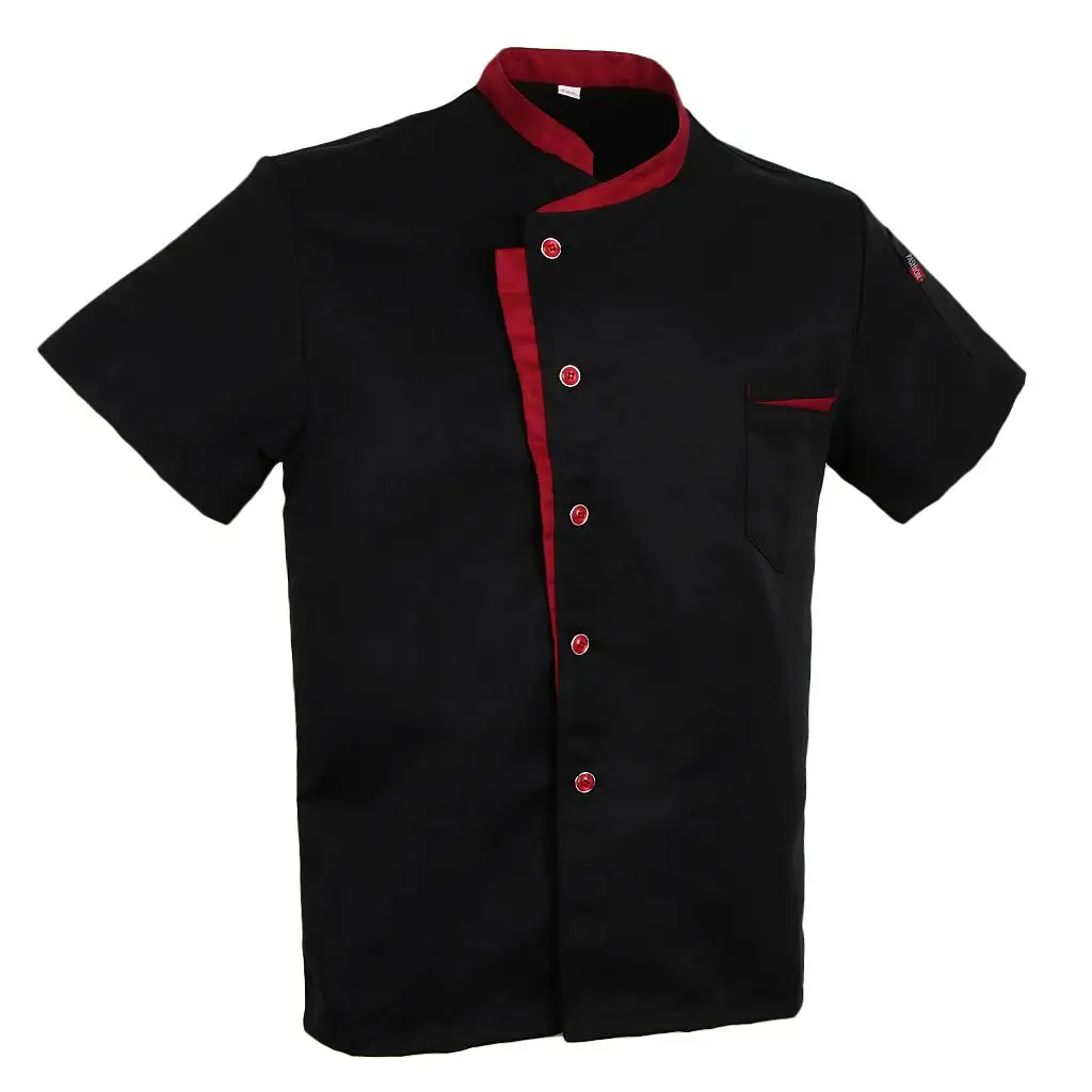 Chaqueta de Chef de cocina Unisex, abrigo de manga corta, camisa de servicio de comida, uniforme de cocina, chaqueta de cocinero, disfraz de pastel de Hotel y restaurante