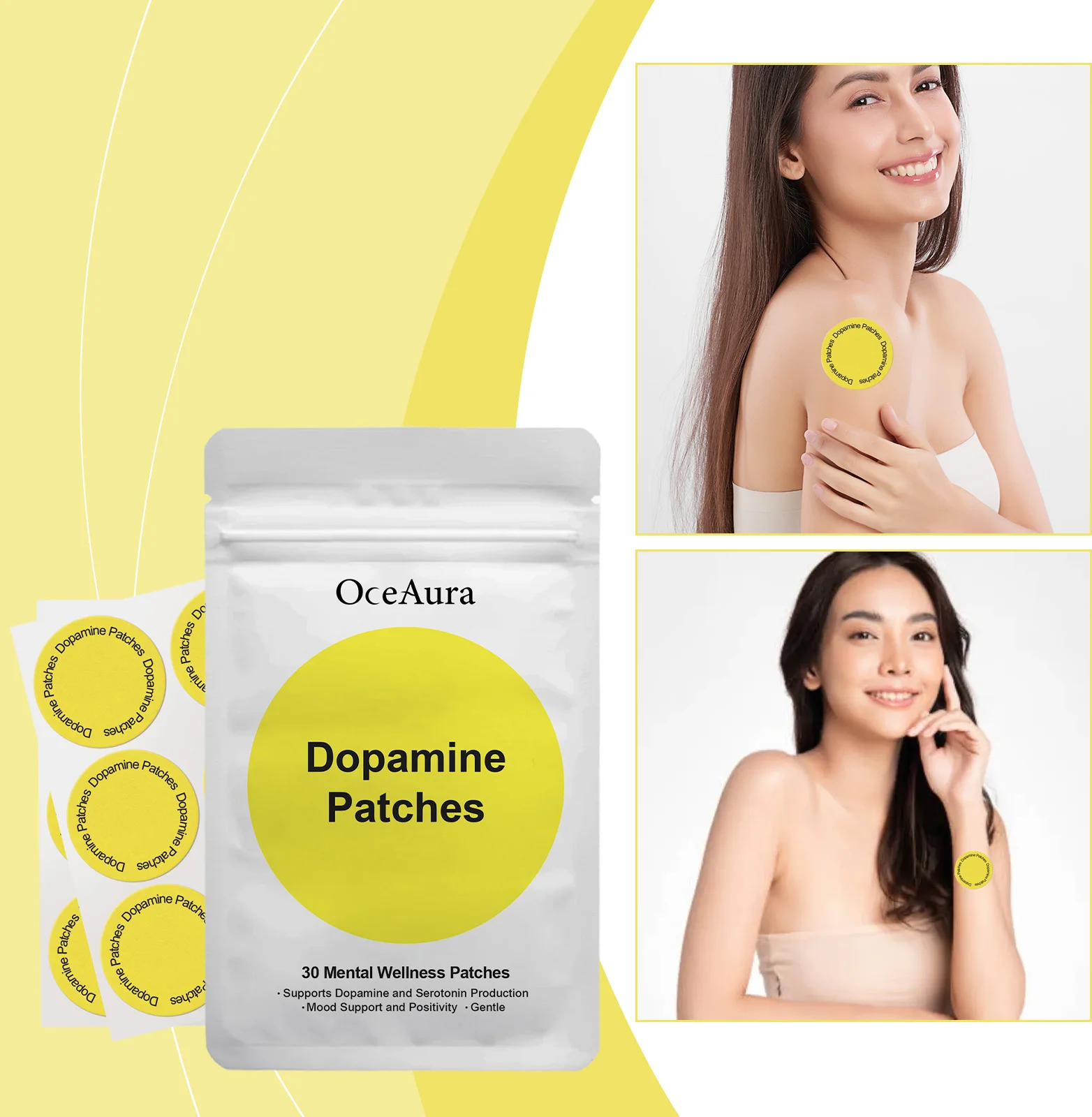 활력 증진 바디 패치 하루 종일 에너지 면역 지원 패치 소화 촉진 및 해독 도파민 바디 케어 웰니스 패치