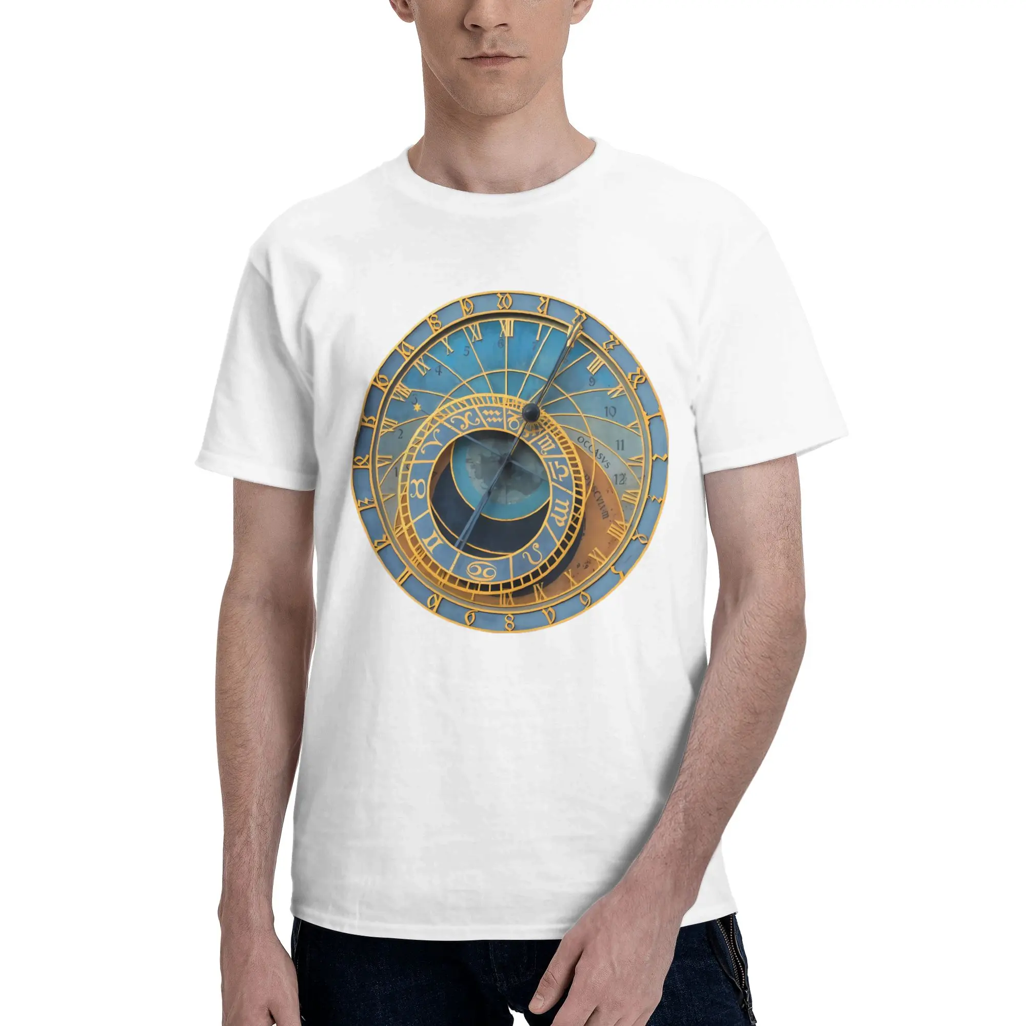 Stunning Medievil Astronomical or Prague Orloj in Prag Sports Reversible T-shirt Basic Commuting T-shirt