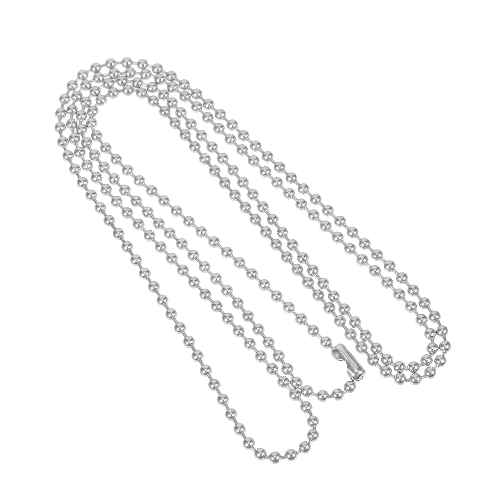 1 مجموعة 3 مللي متر الفولاذ المقاوم للصدأ سلسلة من الخرز كرة مستديرة موصل معدني Diy بها بنفسك مجوهرات المفاتيح علامة الكلب قلادة قلادة الحرفية العرض