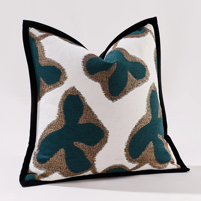 

Luxury Jacquard Cushion Cover 45x45/50x50cm Modern Leaf Embossed Design Premium Square Pillow Case Home Decor Sofa Throw Covers