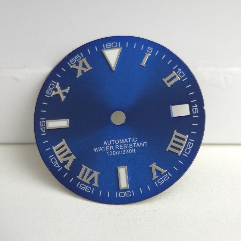 29mm Grey Silver Sunburst Watch Dial fits NH35 NH35A NH36A Silver/Gold/Rose Gold/Green Roman Numerals Index Hand Set Watch Parts