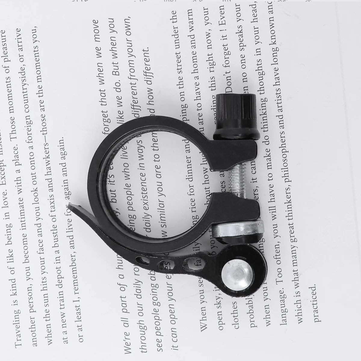 

2Pcs Bike Seatpost Clamp Quick Release Aluminum Alloy Cycling Clamp Easy Install Adjustable for Fixedgear Road Bike 34.9mm Black