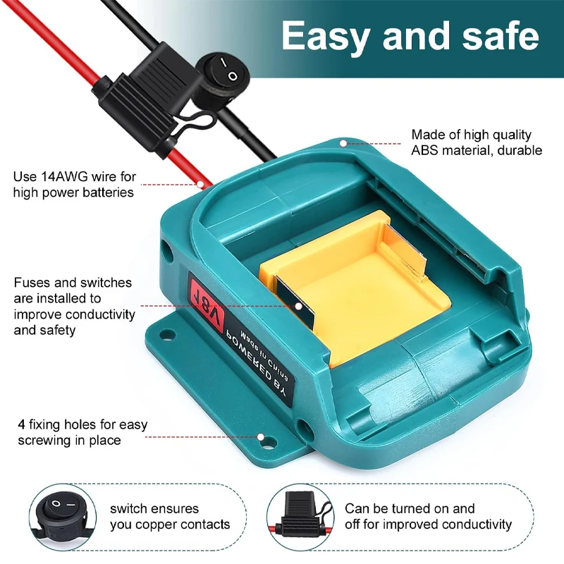 Dla Makita 14.4V 18V akumulator litowo-jonowy Adapter DIY złącze kabla akumulatora Adapter wyjściowy BL1830 BL1840 BL1850 do wiertarek elektrycznych — zdjęcie produktu 3