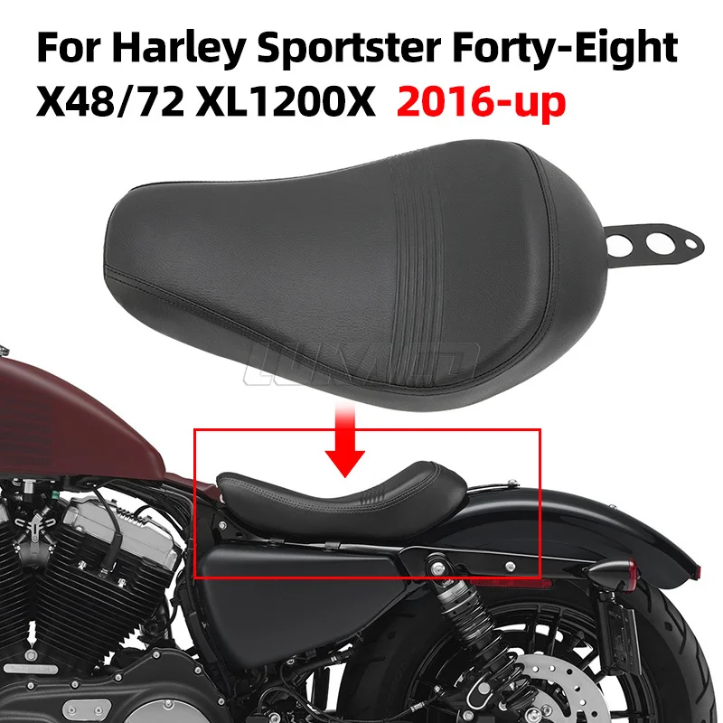 Motorcycle Front Driver Leather Pillow Solo Seat Cushion Fits For Harley Sportster XL 1200 883 72 Forty Eight 2016-UP