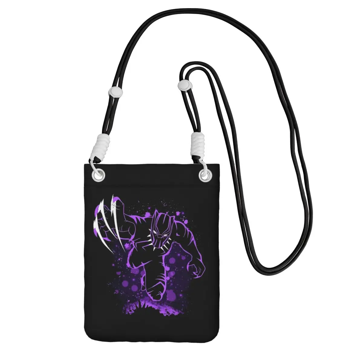 

Custom Black Panther Smart Phone Wallet With Strap Superhero Film Crossbody Bag Men Women Traveling Mobile Phone Bag