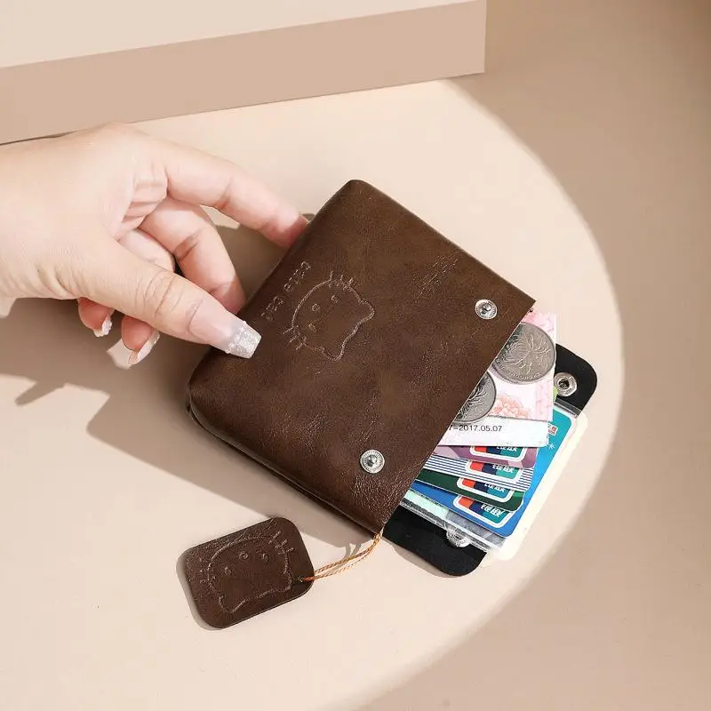 الرجعية مرحبا كيتي محفظة للعملة اليدوية محفظة صغيرة محمولة حقائب مكياج سماعة الحقيبة حامل بطاقة مقاطع بطاقة الهدايا