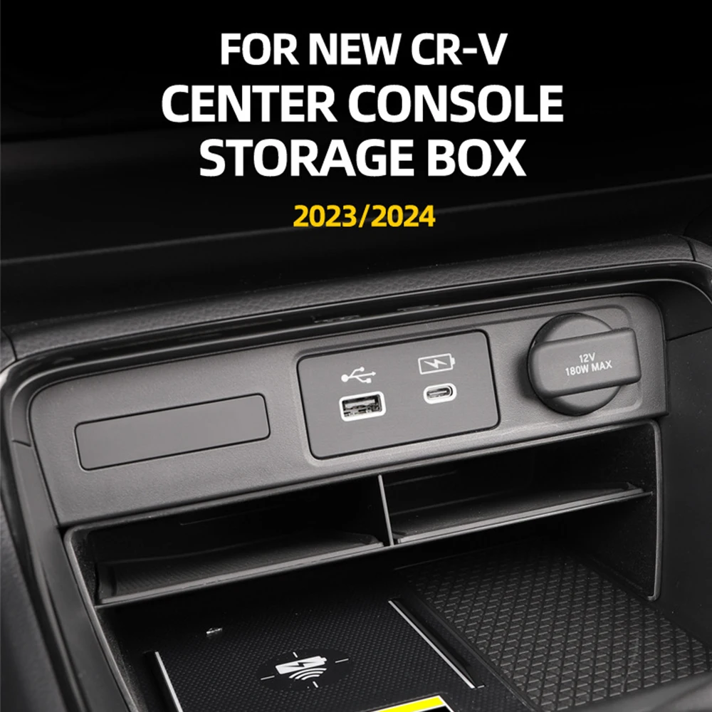 For Honda CR-V Center Console Organizer Tray 2023 2024 CRV Car Accessories ABS Material Secondary Storage Box Divider Insert