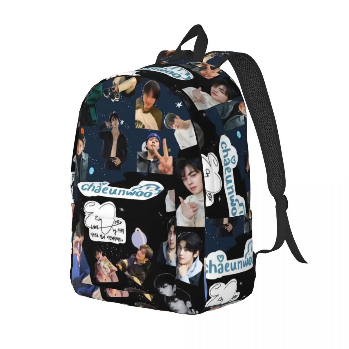 Cha Eunwoo-Mochila estrela da série verdadeira beleza para homens e mulheres, casual, colegial, mochila empresarial, laptop, computador, bolsas de lona, presente