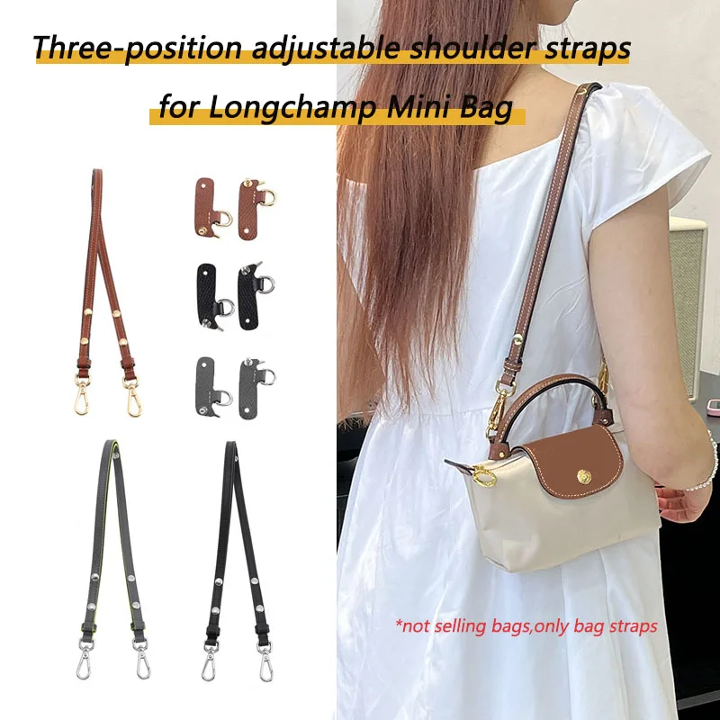 1 Set Leather Replacement Crossbody Bag Strap For Longchamp Mini Punch-free Adjustable Shoulder Strap