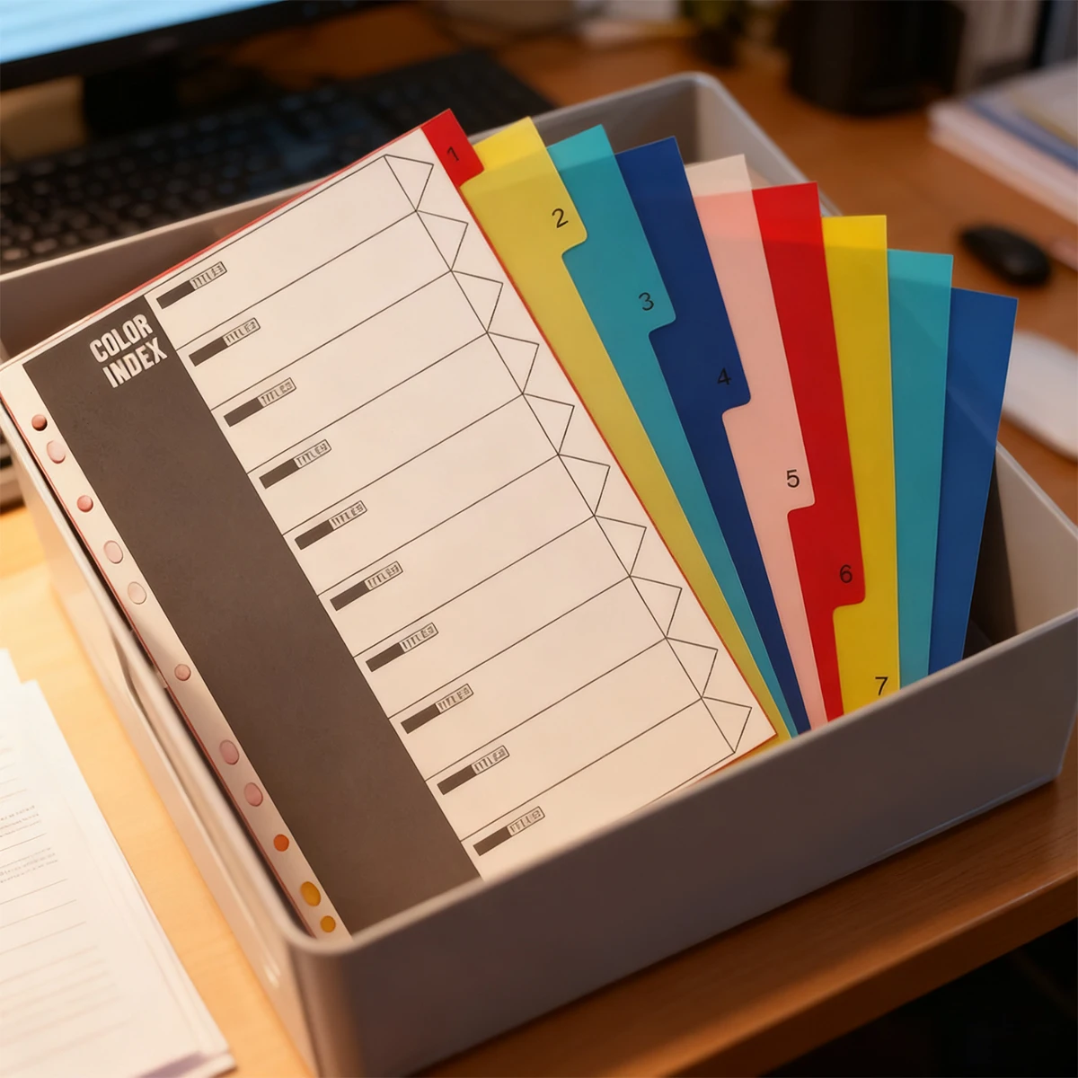 10 buah Pembatas Indeks Berwarna, A4 Ekstra Lebar, Terbuat dari Polipropilena Berwarna yang Kokoh, untuk Label Organisasi File Kantor