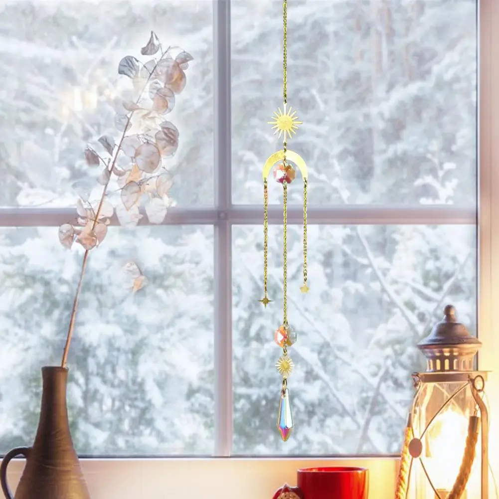 Sun Catcher Window Decoration Refractive Effect Sun Catcher Faux Sun Catchers Prism Wind Chimes Rainbow Ornaments for Home