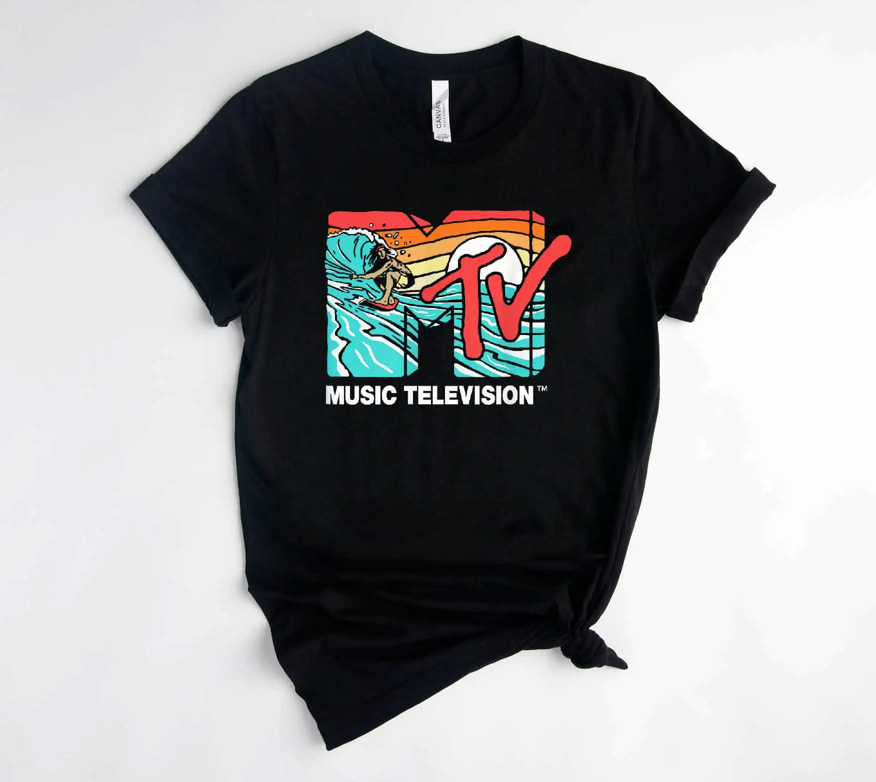 Mademark X Mtv Catch A Wave Surfer Logo Retro T shirt B08WJXHJM3