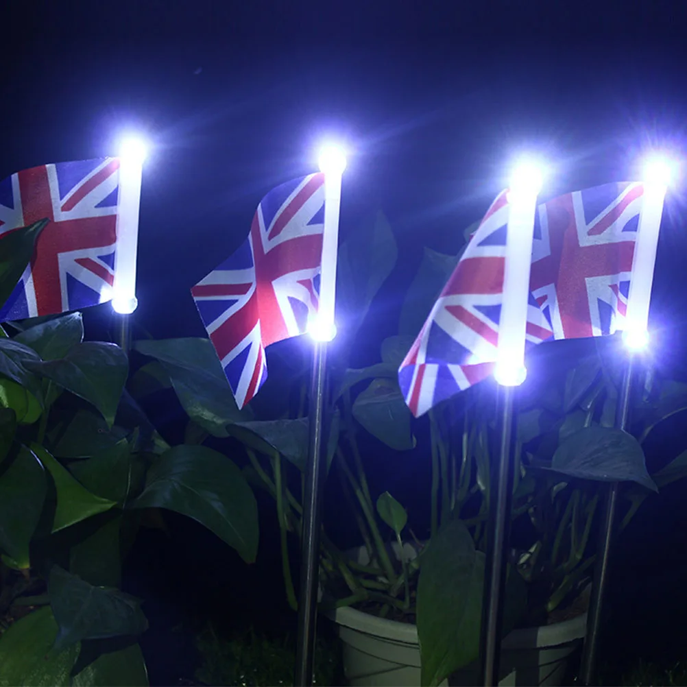 

1pc Solar Powered Flag Garden Led Lamp Outdoor Waterproof Garden Decorative Lawn Light Ground Lamp Yard Lawn Light