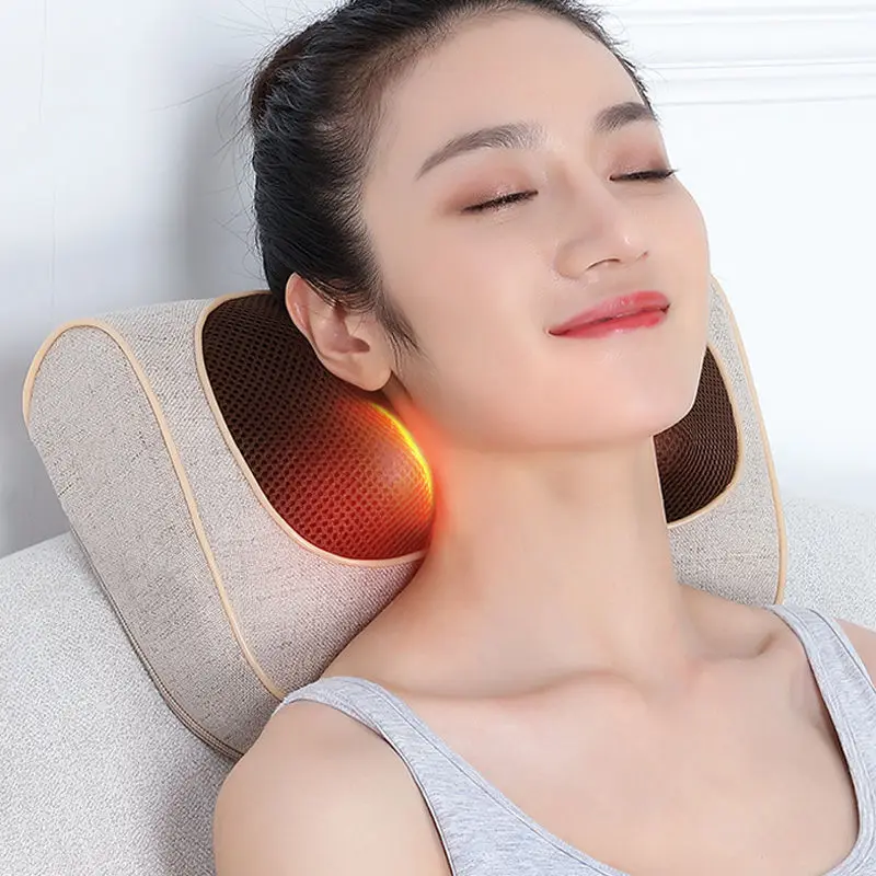 Home Use Electric Neck Massage Heat Pillow Vibrating Multifunctional Massager Pillow