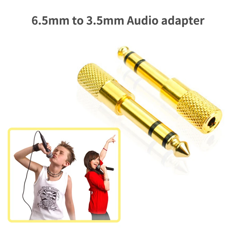 6.5 مللي متر ذكر إلى 3.5 مللي متر أنثى جاك التوصيل الصوت ميكروفون سماعة الرأس الغيتار تسجيل محول صغير 6.5 محول كابل مساعد مطلية بالذهب