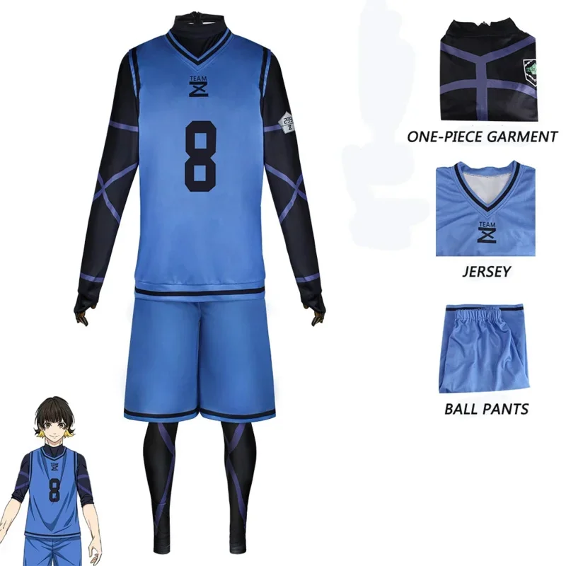 Isagi Yoichi Anime Costume Blue Lock Jersey Football Club Sportswear Wig Hyoma Chigiri Meguru Bachira Cosplay Jum CMM221