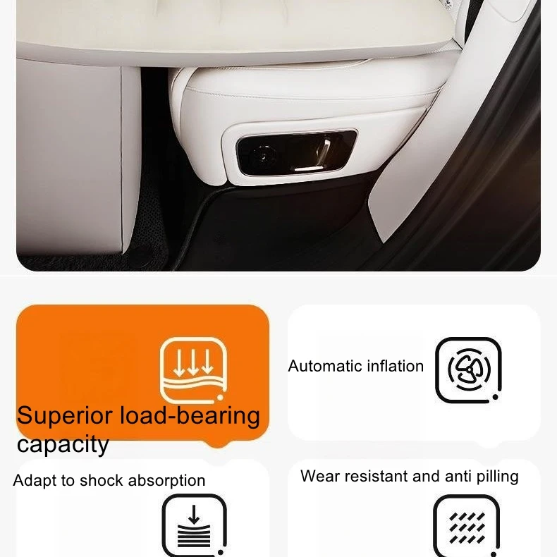 Car Backseat Sleeping Pad, Travel Bed, Automatic Inflation and Deflation, Portable Electric Self-Leveling Inflatable Bed