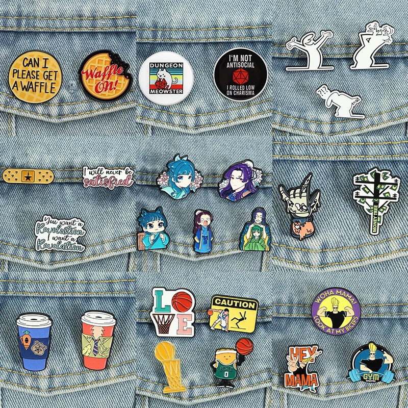 2-6 piezas/set de pines de esmalte de colección de anime, broches de series de TV y películas, insignias de conejo, zorro y café, joyería de dibujos animados Maomao Waffles