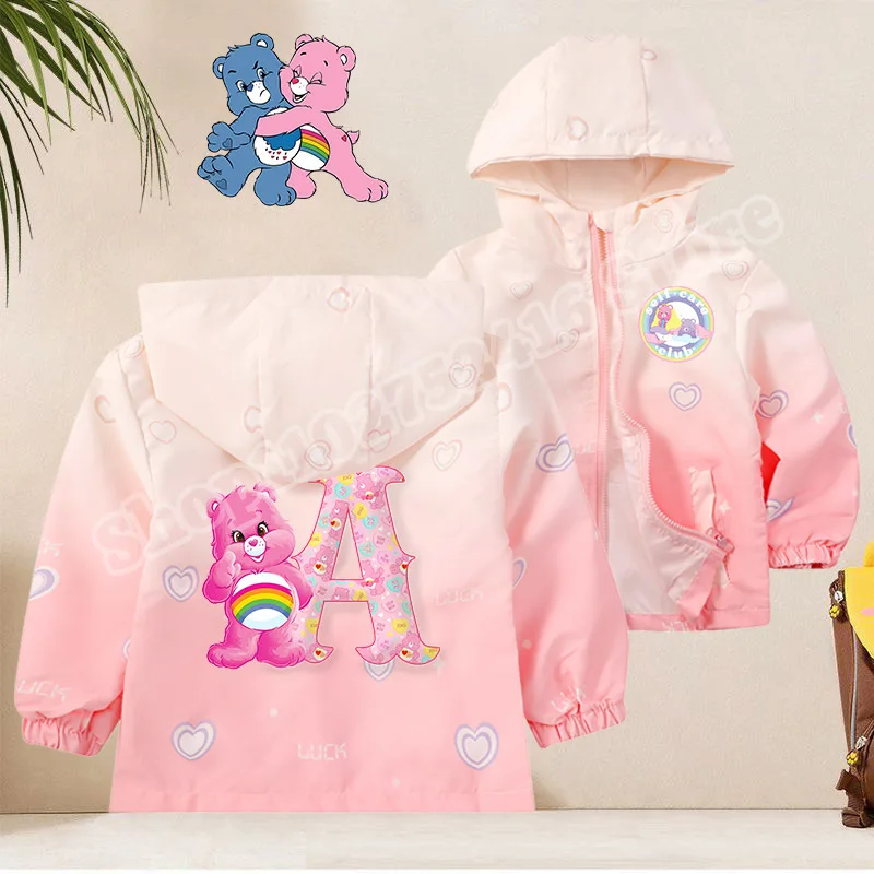 

Carebears Child Jackets Girls Cartoon Letter A-Z Print Cardigan Outerwear Winter Leisure Breathable Outer Garment Birthday Gifts